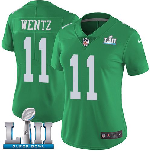 Women Philadelphia Eagles #11 Wentz Dark green Limited 2018 Super Bowl NFL Jerseys